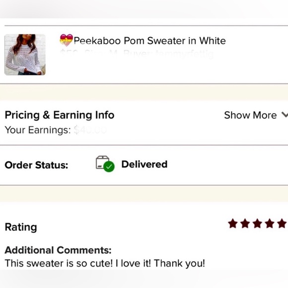 New! CLOSEOUT SALE! Peekaboo Pom knit sweater in white NWT - Picture 8 of 8